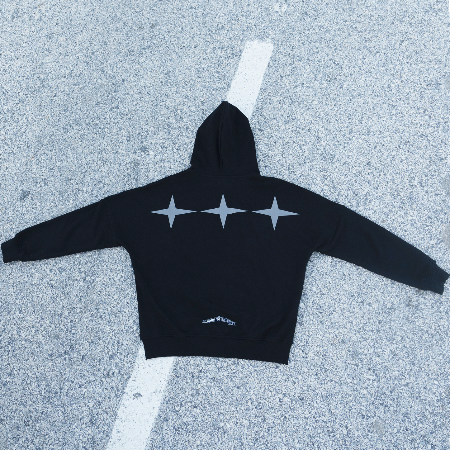 SUDADERA REFLECTANTE "BORN TO BE BIG" NEGRA