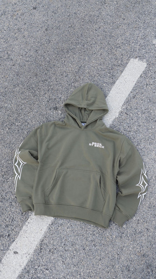 Brick by brick hoodie (green)